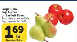 Albertsons Large Gala, Fuji Apples or Bartlett Pears offer