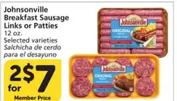 Albertsons Johnsonville Breakfast Sausage Links or Patties offer