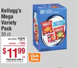 Smart & Final Kellogg's Mega Variety Pack offer