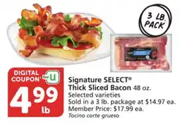 Vons Signature SELECT Thick Sliced Bacon offer