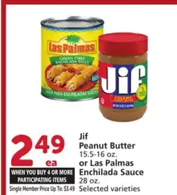 Vons Jif Peanut Butter 15.5-16 oz. or Las Palmas Enchilada Sauce 28 oz offer