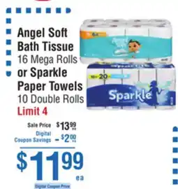 Smart & Final Angel Soft Bath Tissue or Sparkle Paper Towels offer