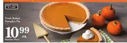 Pavilions Fresh Baked Pumpkin Pie offer