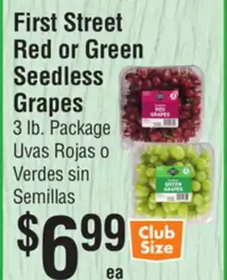 Smart & Final First Street Red or Green Seedless Grapes offer