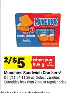 Meijer Munchies Sandwich Crackers offer