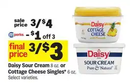 Meijer Daisy Sour Cream 8 oz. or Cottage Cheese Singles* 6 oz offer