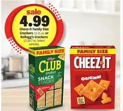 Meijer Cheez-It Family Size Crackers 12-21 oz. or Kellogg's Crackers 12-20.7 oz offer