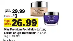 Meijer Olay Premium Facial Moisturizer, Serum or Eye Treatment offer