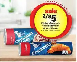 Meijer Pillsbury Crescents, Cinnamon Rolls or Grands Biscuits offer