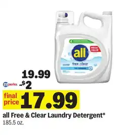 Meijer all Free & Clear Laundry Detergent offer