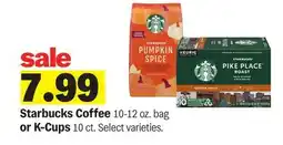 Meijer Starbucks Coffee 10-12 oz. bag or K-Cups 10 ct offer