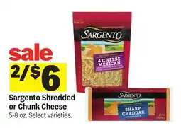 Meijer Sargento Shredded or Chunk Cheese offer