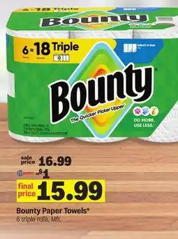Meijer Bounty Paper Towels offer