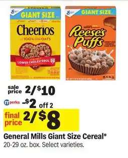 Meijer General Mills Giant Size Cereal offer