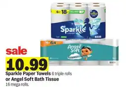 Meijer Sparkle Paper Towels 6 triple rolls or Angel Soft Bath Tissue 16 mega rolls offer