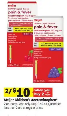 Meijer Meijer Children's Acetaminophen offer