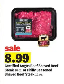 Meijer Certified Angus Beef Shaved Beef Steak 16 oz. or Philly Seasoned Shaved Beef Steak 12 oz offer