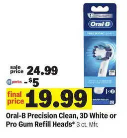Meijer Oral-B Precision Clean, 3D White or Pro Gum Refill Heads offer