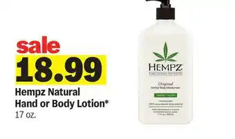 Meijer Hempz Natural Hand or Body Lotion offer