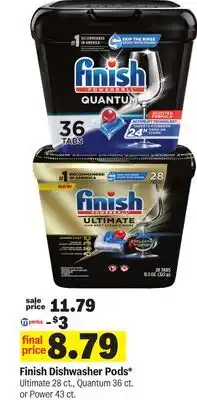 Meijer Finish Dishwasher Pods* Ultimate 28 ct., Quantum 36 ct. or Power 43 ct offer