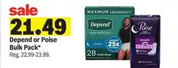 Meijer Depend or Poise Bulk Pack offer