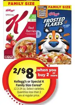 Meijer Kellogg's or Special K Family Size Cereal offer
