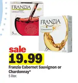 Meijer Franzia Cabernet Sauvignon or Chardonnay offer