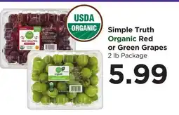 Food 4 Less Simple Truth Organic Red or Green Grapes offer