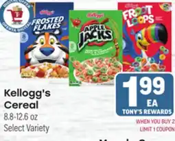 Tony’s Fresh Market Kellogg's Cereal offer