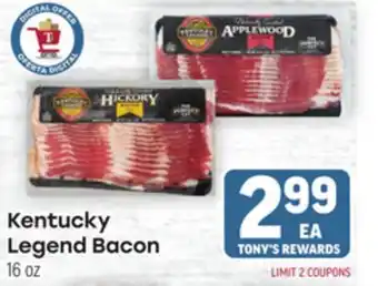 Tony’s Fresh Market Kentucky Legend Bacon offer