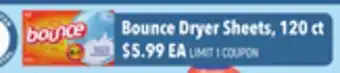 Tony’s Fresh Market Bounce Dryer Sheets offer