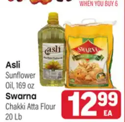 Tony’s Fresh Market Asli Sunflower Oil, 169oz Swarna Chakki Atta Flour 20Lb offer