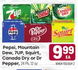 Tony’s Fresh Market Pepsi, Mountain Dew, 7UP, Squirt, Dew, 7UP, Squirt, Canada Dry or Dr Canada offer