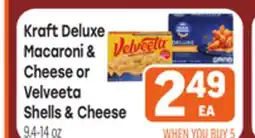 Tony’s Fresh Market Kraft Deluxe Macaroni & Cheese or Velveeta Shells offer
