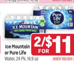 Tony’s Fresh Market Ice Mountain or Pure Life Life Water offer
