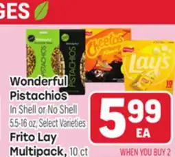 Tony’s Fresh Market Wonderful Pistachios In Shell or No Shell 5.5-16oz, Frito Lay Multipack, 10ct offer