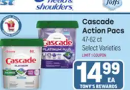 Tony’s Fresh Market Cascade Action Pacs offer