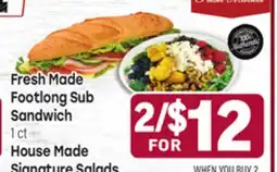 Tony’s Fresh Market Fresh Made Footlong Sub Sandwich 1 ct House Made Signature Salads offer