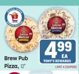 Tony’s Fresh Market Brew Pub Pizza offer