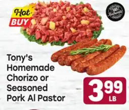 Tony’s Fresh Market Tony's Homemade Chorizo or Seasoned Pork Al Pastor offer