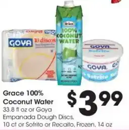 Kroger Grace 100% Coconut Water offer