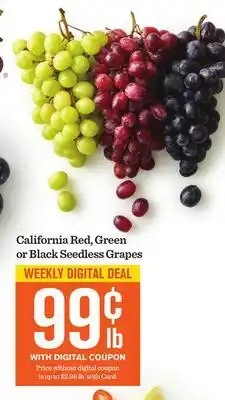 Mariano's California Red, Green or Black Seedless Grapes offer