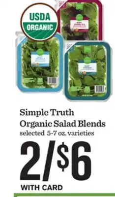 Mariano's Simple Truth Organic Salad Blends offer