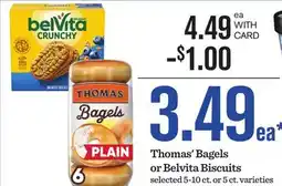 Mariano's Thomas' Bagels or Belvita Biscuits offer