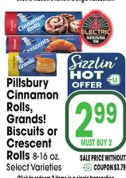 Jewel-Osco Pillsbury Cinnamon Rolls, Grands! Biscuits or Crescent Rolls offer