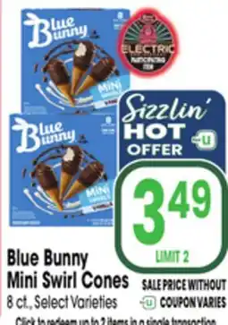Jewel-Osco Blue Bunny Mini Swirl Cones offer