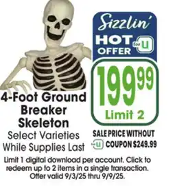 Jewel-Osco 4-Foot Ground Breaker Breaker Skeleton Skeleton offer