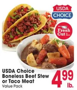 Jewel-Osco USDA Choice Boneless Beef Stew or Taco Meat offer