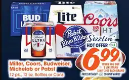 Jewel-Osco Miller, Coors, Budweiser, Michelob or Pabst offer