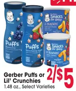 Jewel-Osco Gerber Puffs or Lil' Crunchies offer